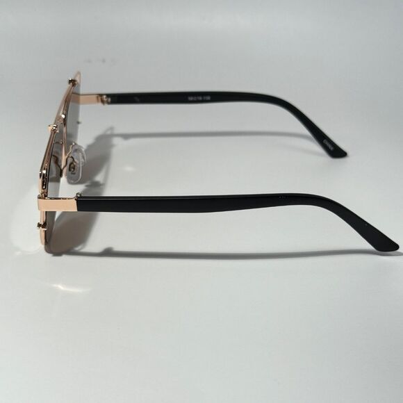 1637 NEW Gold Aviator Sunglasses with Top Bar Detail - Trendy & Chic - Picture 3 of 8